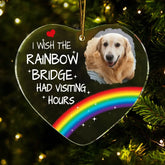 Photo commémorative pour animaux de compagnie insérée, ornement acrylique personnalisé - Wish Rainbow Bridge avait des heures de visite